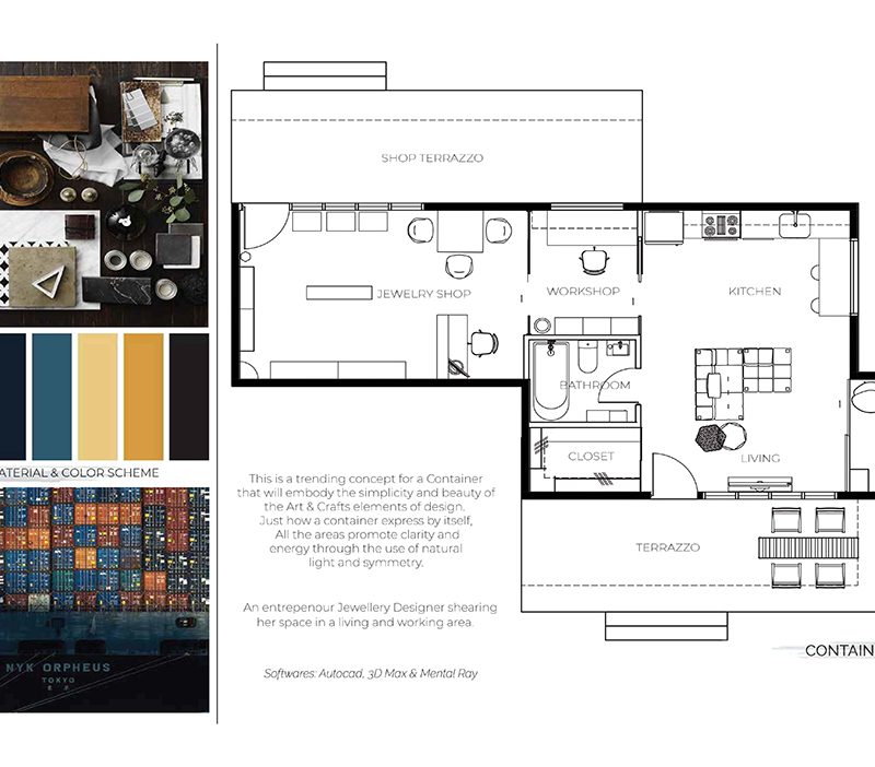 Shipping Container Living and Working Space